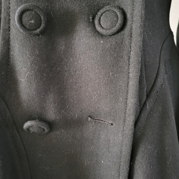 Fleet Street Ltd. Winter Pea Coat. Black with removable faux fur trim. - Picture 4 of 9
